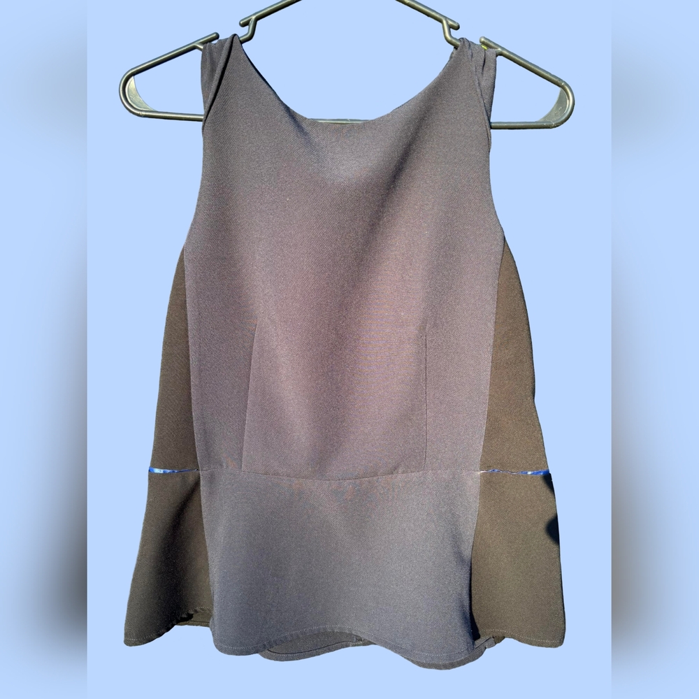ANN TAYLOR BLACK AND BLUE WOMENS BUSINESS CASUAL TANK TOP SIZE 2 SMALL